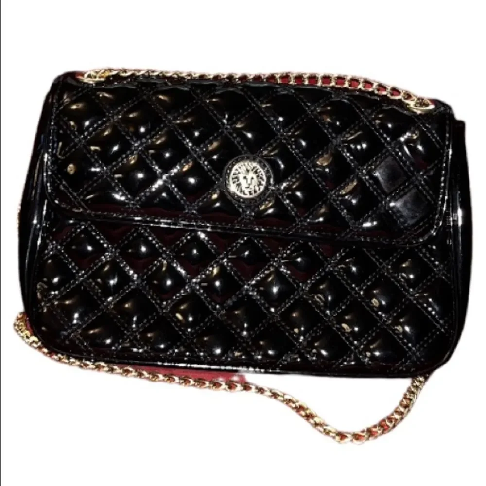Anne Klein Ak Anne Klein Black Purse With Gold Chain - Women | Color: Black - Picture 1 of 12